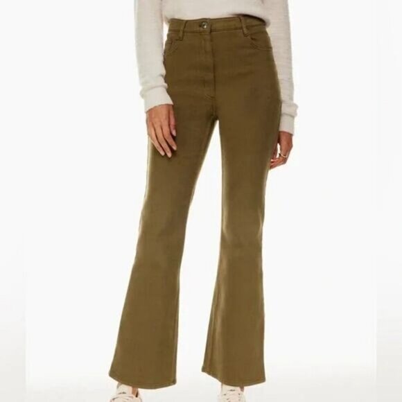 WILFRED FREE Aritzia Twostep Pant High Rise Flared Pant Sz 2 GD Rustical Brown - Picture 5 of 10
